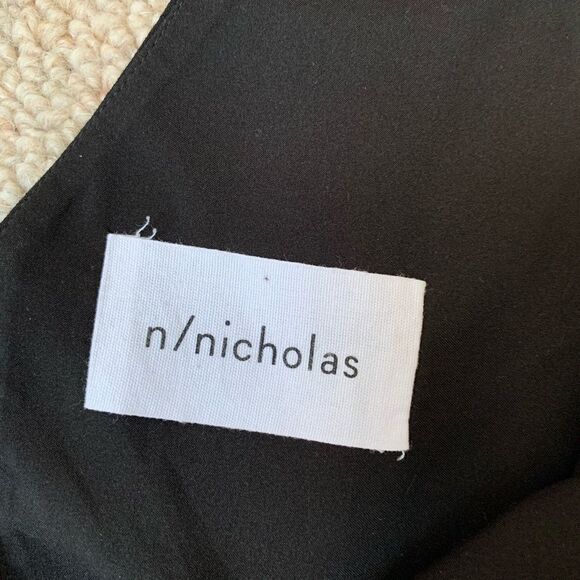 REVOLVE x Nicholas Ponti Ava Wrap Black Maxi Gown Deep V Neckline sz 2 PW13 - Picture 14 of 16